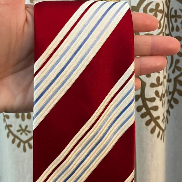 Donald Trump Signature Collection Men's Silk Tie Red & White Striped Stripe - Picture 5 of 8